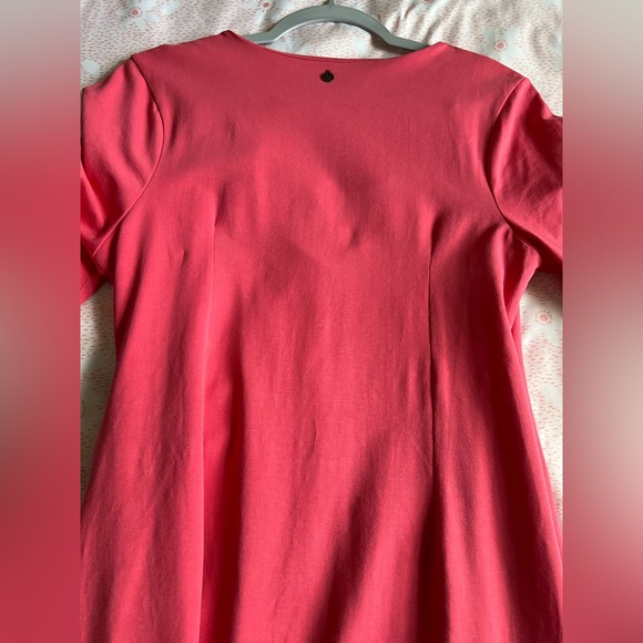 Soft Surroundings Coral Pink Surplice Faux Wrap 3/4 Sleeve Dress Petite Small - Picture 4 of 14